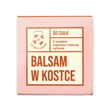 Balsam do ciała w kostce - z masłem cupuacu i zieloną cytryną | Cztery Szpaki