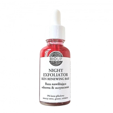 Baza nawilżająca z kwasem glikolowym, smoczym owocem i trehalozą NIGHT EXFOLIATOR | BIOUP