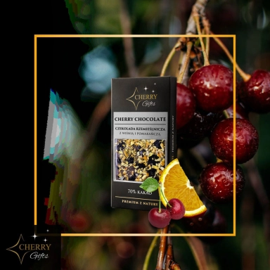 Czekolada belgijska ciemna z wiśnią i pomarańczą | Cherry Gifts