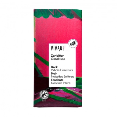 Czekolada gorzka z całym orzechami laskowymi | Vivani