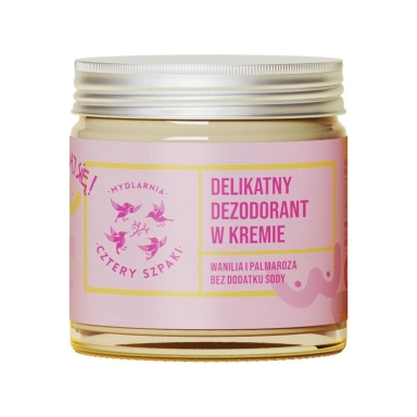 Dezodorant w kremie Wanilia i Palmaroza bez dodatku sody - BADAJ SIĘ | Cztery Szpaki