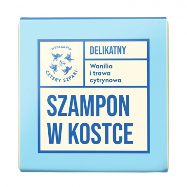 Szampon do włosów w kostce Wanilia i Trawa Cytrynowa - delikatny | Cztery Szpaki