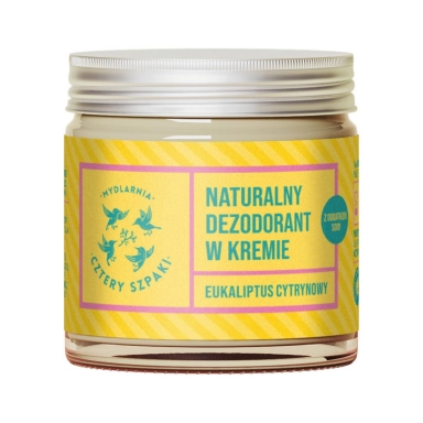 Dezodorant w kremie Eukaliptus Cytrynowy z dodatkiem sody | Cztery Szpaki