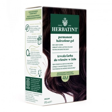 Farba do włosów 4M MAHONIOWY KASZTAN seria MAHONIOWA | Herbatint