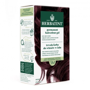 Farba do włosów 5M JASNY MAHONIOWY KASZTAN seria MAHONIOWA | Herbatint