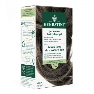 Farba do włosów 6C CIEMNY POPIELATY BLOND seria POPIELATA | Herbatint