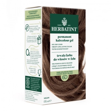 Farba do włosów 6D CIEMNY ZŁOTY BLOND seria ZŁOTA | Herbatint