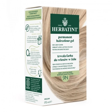 Farba do włosów 9N BARDZO JASNY BLOND seria NATURALNA | Herbatint