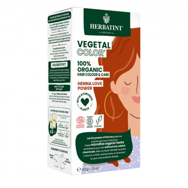 Farba do włosów Vegetal Color 100% ORGANIC Henna Love Power - Czerwień Henny | Herbatint