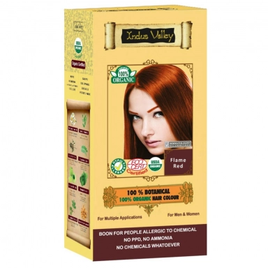 Farba ziołowa z henną - Płomienny rudy | Indus Valley
