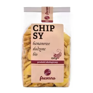 Chipsy bananowe słodzone BIO | Fresano