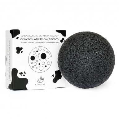 Gąbka konjac z aktywnym węglem | Czarszka