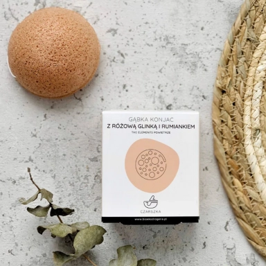 Gąbka konjac z różową glinką i rumiankiem | Czarszka
