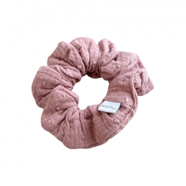 Gumka do włosów muślinowa - pudrowy róż | Sacky
