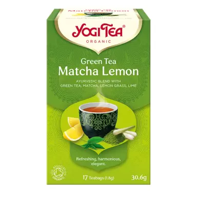 Herbata ajurwedyjska Zielona Matcha z Cytryną GREEN TEA MATCHA LEMON | Yogi Tea