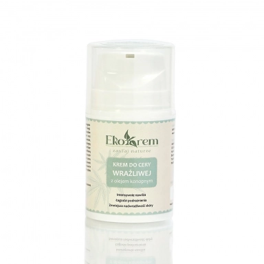 Krem do cery wrażliwej z olejem konopnym | EkoKrem