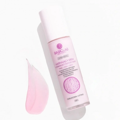 Krem napinający do twarzy, szyi i dekoltu poprawiający gęstość skóry na dzień Odbudowa i Lifting | BasicLab