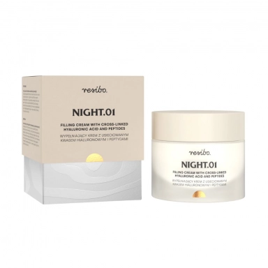 Krem wypełniający z usieciowanym kwasem hialuronowym i peptydami NIGHT.01 | Resibo