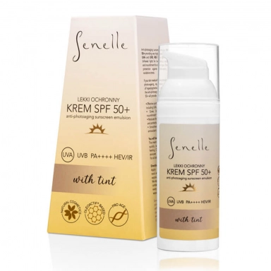 Lekki Ochronny krem SPF 50+ UVA UVB PA++++ HEV/IR z pigmentem | Senelle Cosmetics