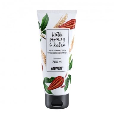 Maska do włosów wysokoporowatych - Kiełki Pszenicy i Kakao (tuba) | Anwen
