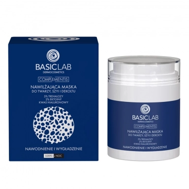 Maska nawilżająca do twarzy, szyi i dekoltu | BasicLab