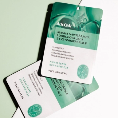 Maska nawilżająca i odbudowująca w płachcie | Asoa