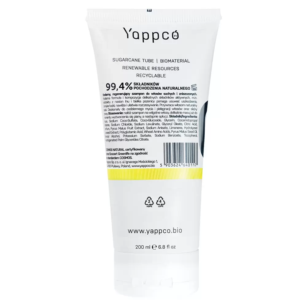 Micelarny szampon do włosów suchych i zniszczonych | Yappco