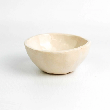 Miseczka ceramiczna MINI - beżowa z niebieską plamką | Senua