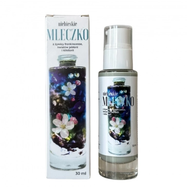 Mleczko niebieskie z żywicy frankincense, kwiatów jabłoni i klikitorii | Trawiaste