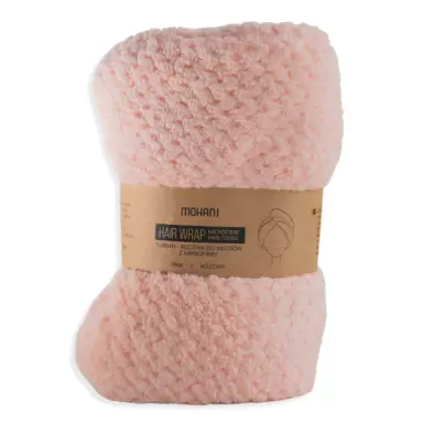Turban - ręcznik do włosów z mikrofibry - różowy | Mohani