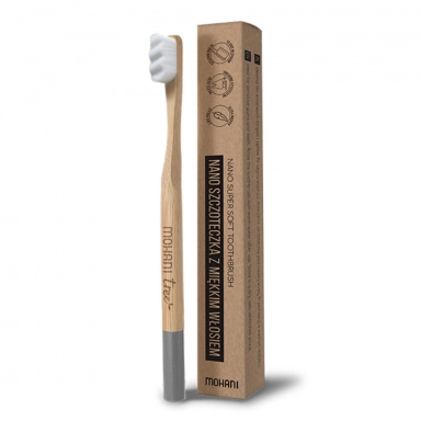 Nano - Szczoteczka bambusowa do zębów - szara | Mohani