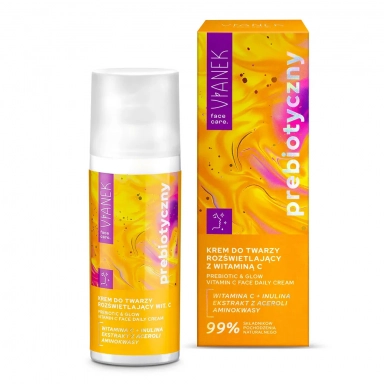 Prebiotyczny Krem do twarzy rozświetlający z witaminą C | Vianek