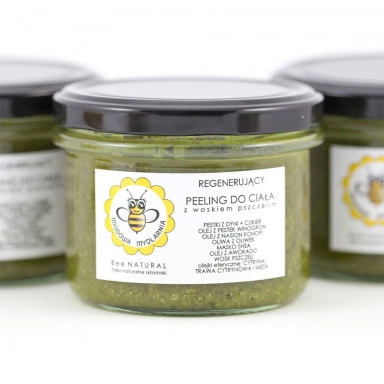 Regenerujący peeling do ciała z woskiem pszczelim | Miodowa Mydlarnia