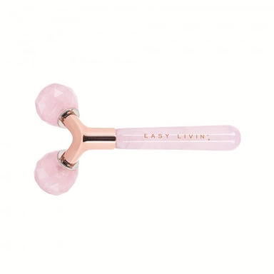 Roller do masażu twarzy z różowego kwarcu 3D LIFT beauty | Easy Livin