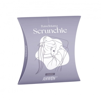 Scrunchie bawełniana - czarna | Anwen