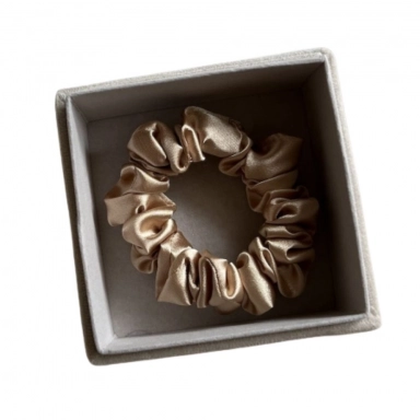 Scrunchie satynowa mini - Złoto | BoMoye