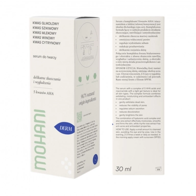 Serum regenerująco - złuszczające do twarzy - pięć kwasów AHA | Mohani