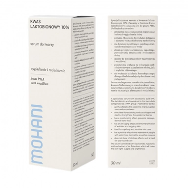 Serum rozjaśniające do twarzy z kwasem laktobionowym 10% | Mohani