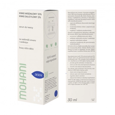 Serum wygładzające do twarzy z kwasem migdałowym 10% | Mohani