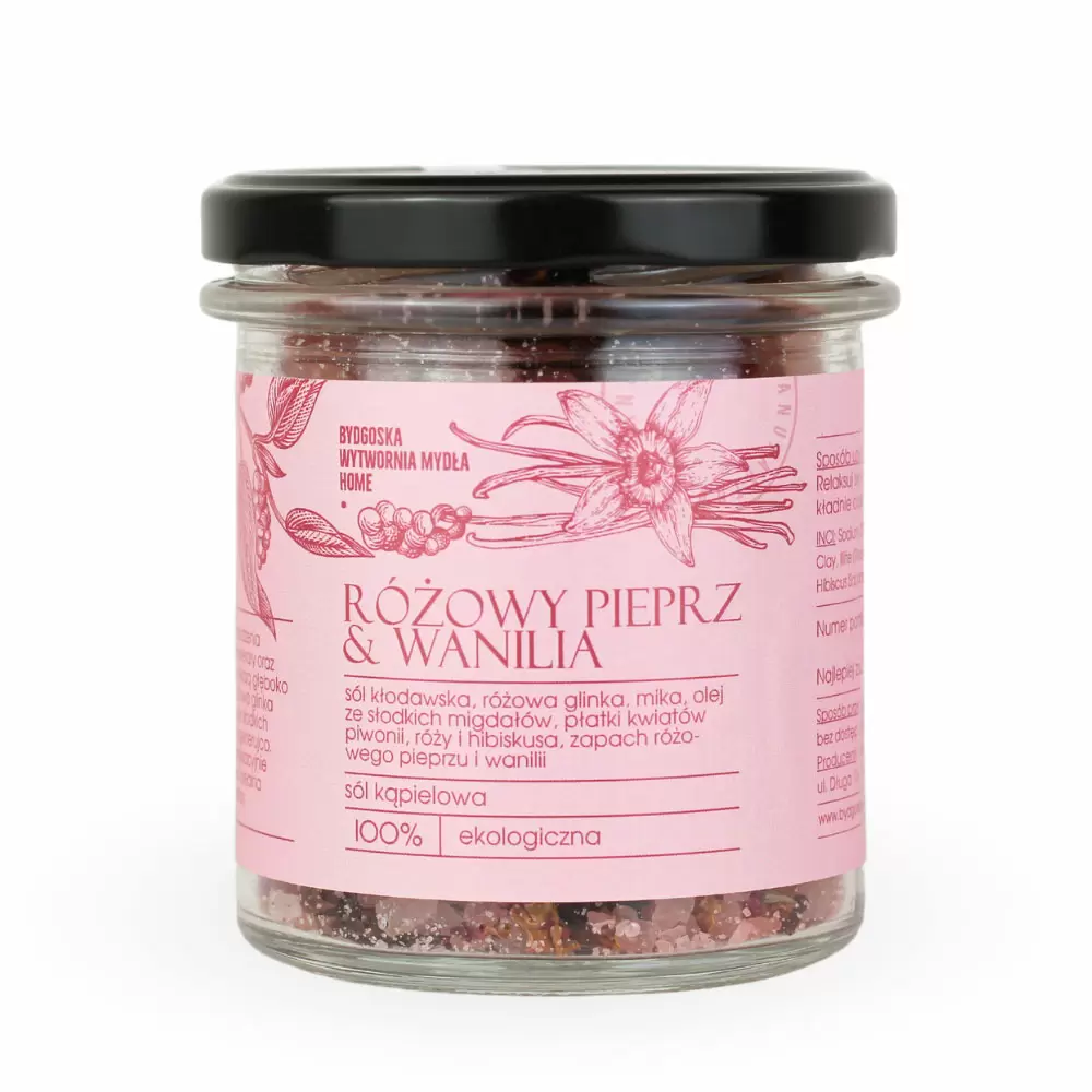 Sól do kąpieli Różowy pieprz i Wanilia | Bydgoska Wytwórnia Mydła