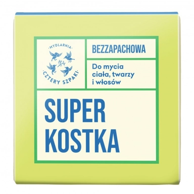 Superkostka do mycia ciała, twarzy i włosów - bezzapachowa | Cztery Szpaki