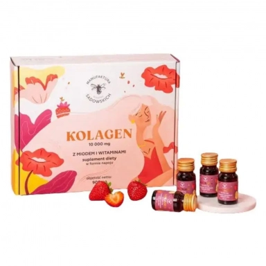Suplement diety - Kolagen rybi PREMIUM z miodem i witaminami 10 000 mg | Pasieki Rodziny Sadowskich