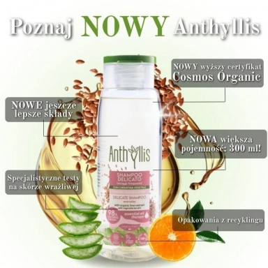 Szampon do częstego mycia włosów z keratyną i ekstraktem z lnu | Anthyllis