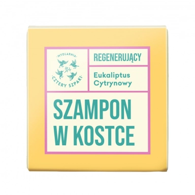 Szampon do włosów w kostce Eukaliptus Cytrynowy - regenerujący | Cztery Szpaki