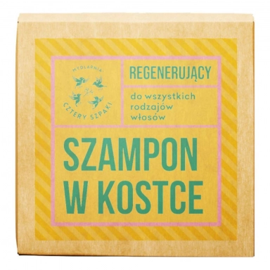 Szampon do włosów w kostce Eukaliptus Cytrynowy - regenerujący | Cztery Szpaki