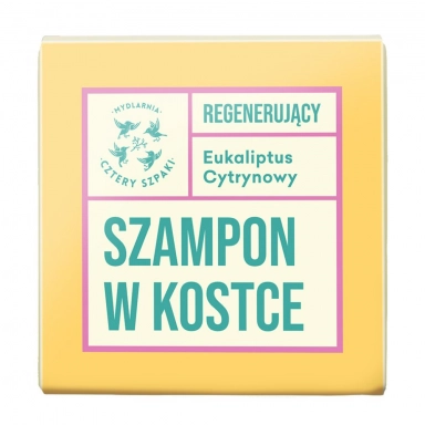 Szampon do włosów w kostce Eukaliptus Cytrynowy - regenerujący | Cztery Szpaki