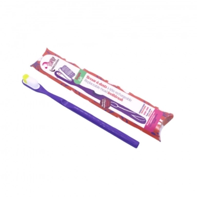 Szczoteczka do zębów z bioplastiku - Violet (włosie miękkie) | Lamazuna