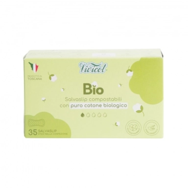 Wkładki higieniczne, z organicznej bawełny, niebielone chlorem, kompostowalne | Vivicot