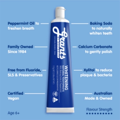 Wybielająca pasta do zębów - bez fluoru | Grants of Australia