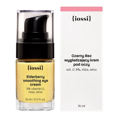 Wygładzający krem pod oczy Czarny Bez - Witamina C 3%, Róża, Wino | iossi
